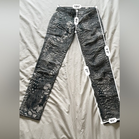 Rag & Bone Women’s 25 Feather Print Skinny Jeans Gray Mid Rise Stretch Legging - Picture 10 of 10